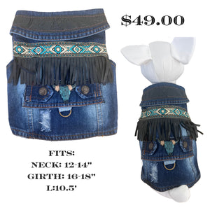 WESTERN THEME DENIM HARNESS/ VEST