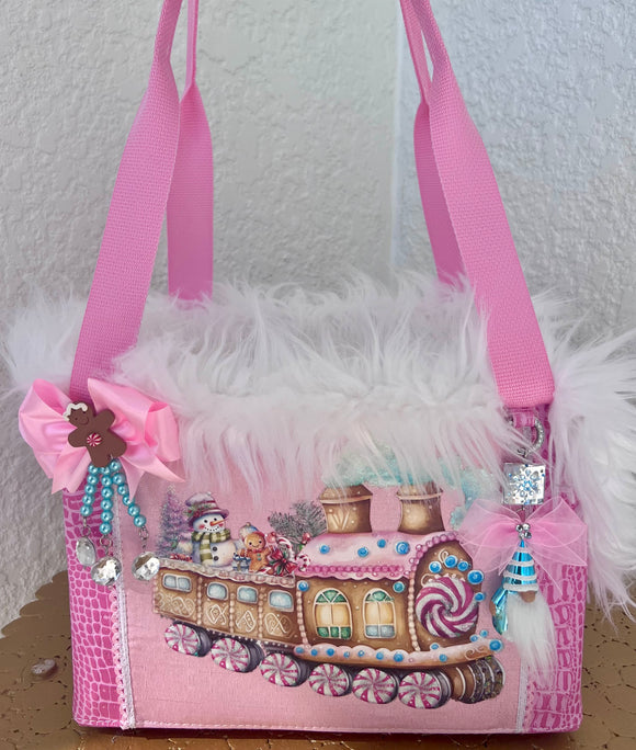 SNOWMAN/PINK CHRISTMAS PET CARRIER/ STANDARD SIZE