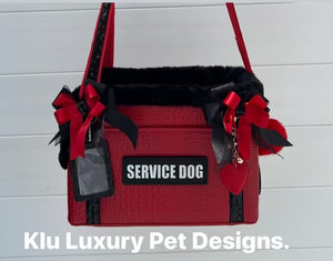 CUSTOM ORDERN FOR LEIGH H. SERVICE DOG PET CARRIER/ STANDARD SIZE/ R SHOULDER